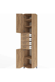 Hyperion Dolap 4 Raflı 4 Çekmeceli 2 Kapaklı 44x44x243 Çam-Çam