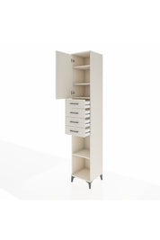 Hyperion Dolap 4 Raflı 4 Çekmeceli Tek Kapaklı 44x44x243 Aytaşı-Aytaşı