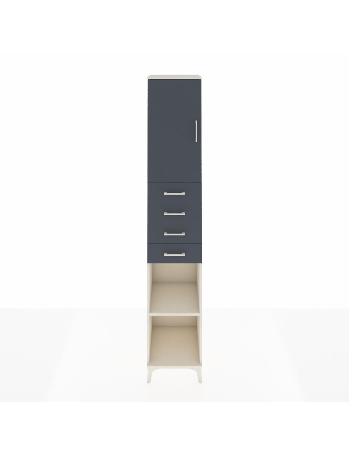 Hyperion Dolap 4 Raflı 4 Çekmeceli Tek Kapaklı 44x44x243 Aytaşı-Antrasit