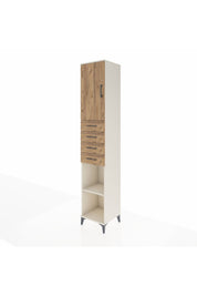 Hyperion Dolap 4 Raflı 4 Çekmeceli Tek Kapaklı 44x44x243 Aytaşı-Çam