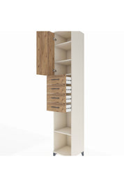 Hyperion Dolap 4 Raflı 4 Çekmeceli Tek Kapaklı 44x44x243 Aytaşı-Çam