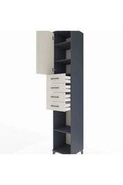 Hyperion Dolap 4 Raflı 4 Çekmeceli Tek Kapaklı 44x44x243 Antrasit-Aytaşı