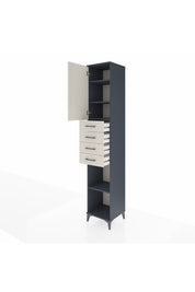 Hyperion Dolap 4 Raflı 4 Çekmeceli Tek Kapaklı 44x44x243 Antrasit-Aytaşı