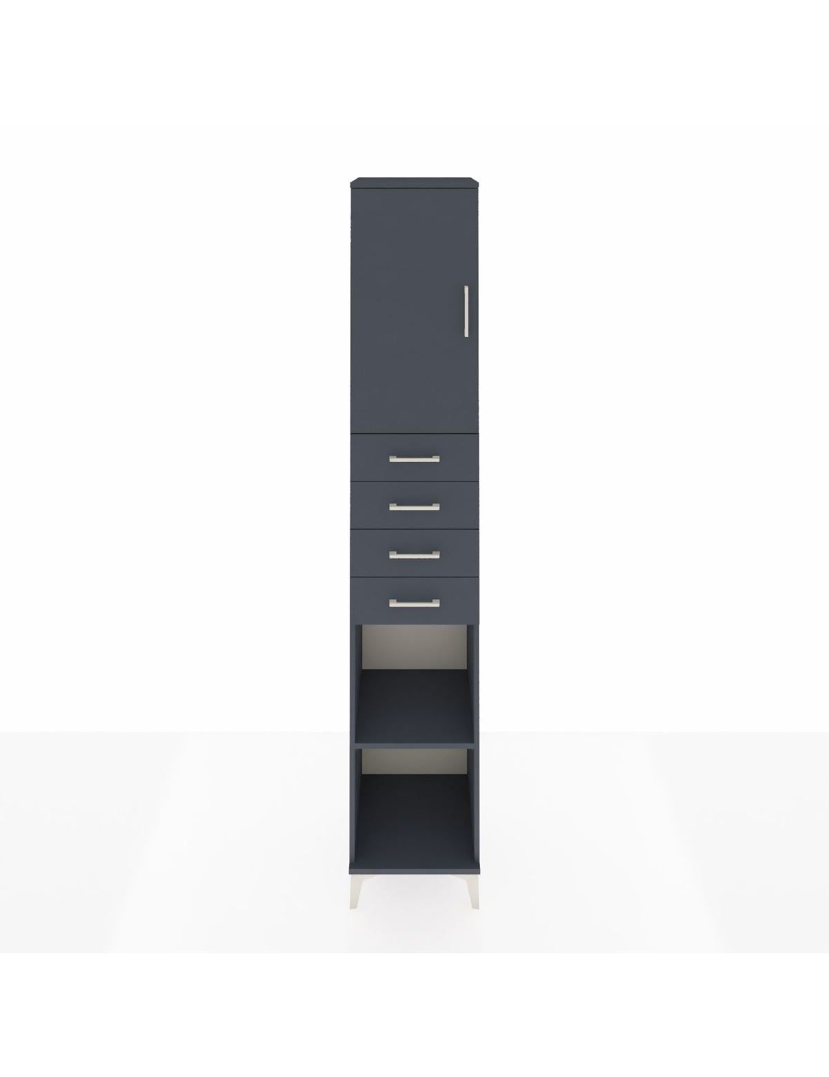 Hyperion Dolap 4 Raflı 4 Çekmeceli Tek Kapaklı 44x44x243 Antrasit-Antrasit