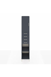 Hyperion Dolap 4 Raflı 4 Çekmeceli Tek Kapaklı 44x44x243 Antrasit-Antrasit