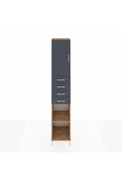 Hyperion Dolap 4 Raflı 4 Çekmeceli Tek Kapaklı 44x44x243 Çam-Antrasit