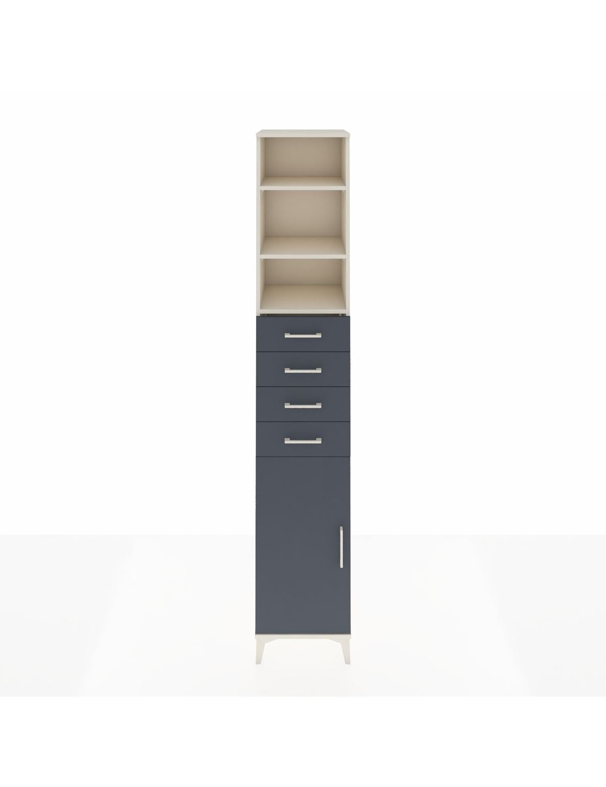 Hyperion Dolap 4 Raflı 4 Çekmeceli Tek Kapaklı 44x44x243 Aytaşı-Antrasit