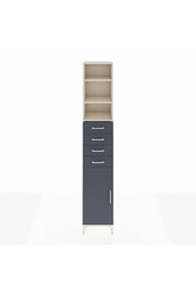 Hyperion Dolap 4 Raflı 4 Çekmeceli Tek Kapaklı 44x44x243 Aytaşı-Antrasit