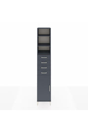 Hyperion Dolap 4 Raflı 4 Çekmeceli Tek Kapaklı 44x44x243 Antrasit-Antrasit