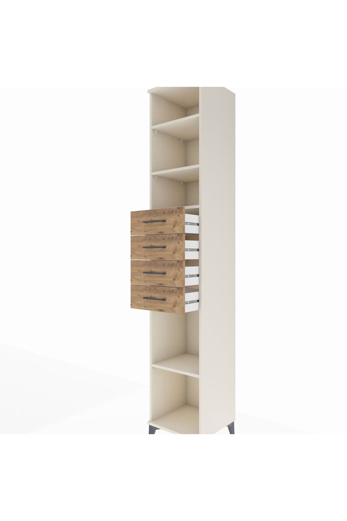 Hyperion Dolap 4 Raflı 4 Çekmeceli 44x44x243 Aytaşı-Çam