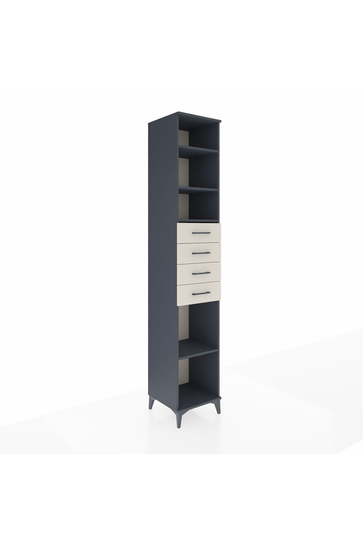 Hyperion Dolap 4 Raflı 4 Çekmeceli 44x44x243 Antrasit-Aytaşı