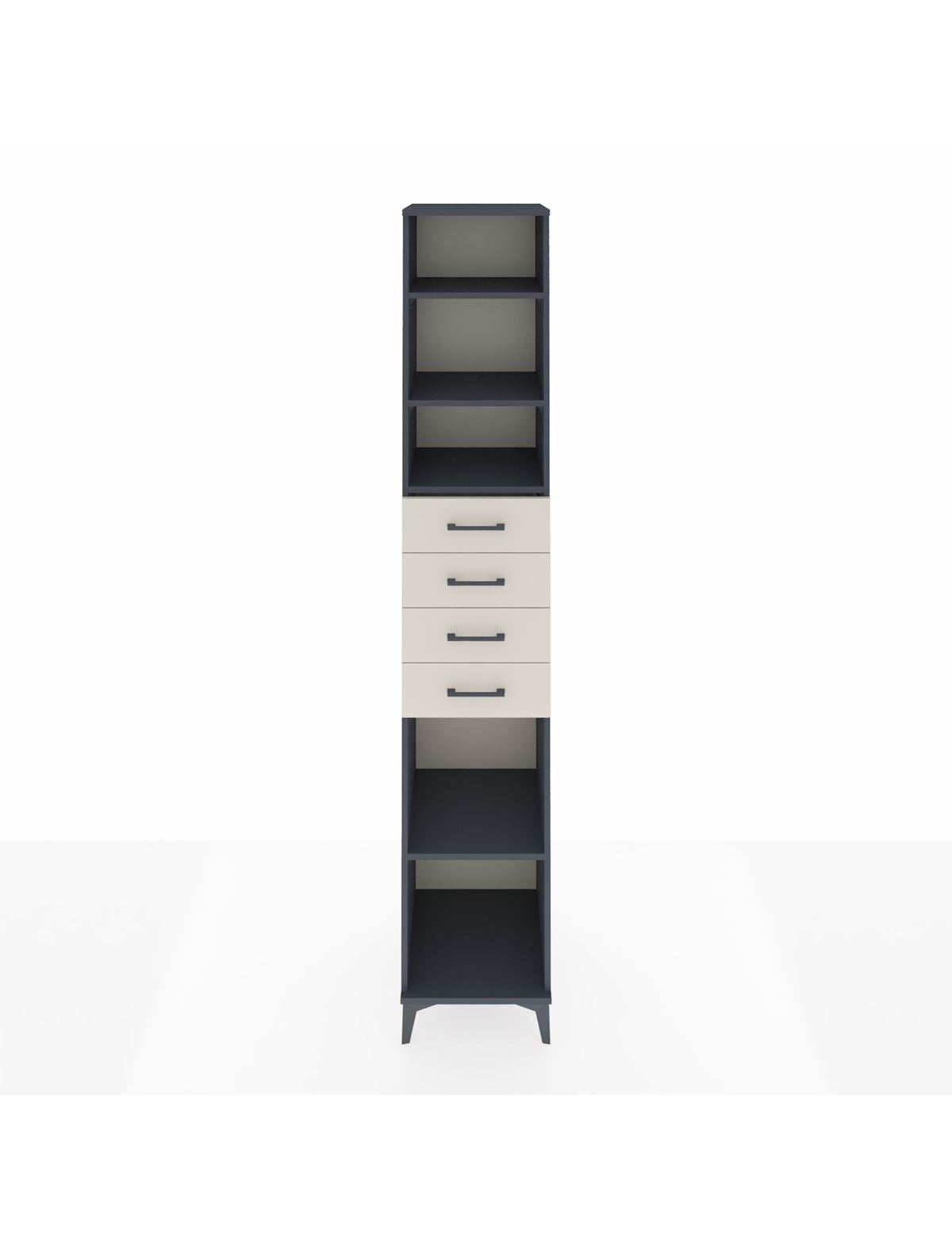 Hyperion Dolap 4 Raflı 4 Çekmeceli 44x44x243 Antrasit-Aytaşı