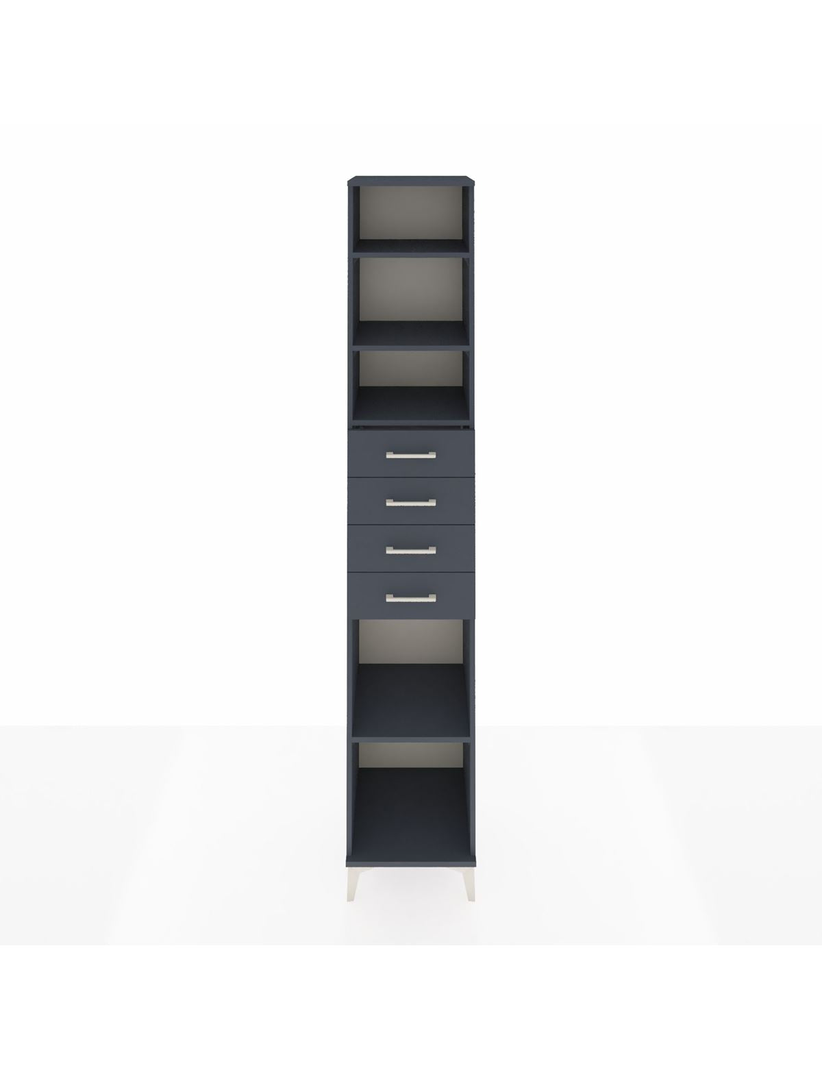 Hyperion Dolap 4 Raflı 4 Çekmeceli 44x44x243 Antrasit-Antrasit