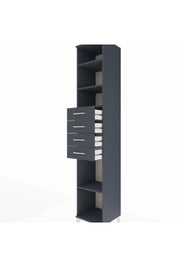 Hyperion Dolap 4 Raflı 4 Çekmeceli 44x44x243 Antrasit-Antrasit