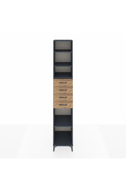 Hyperion Dolap 4 Raflı 4 Çekmeceli 44x44x243 Antrasit-Çam
