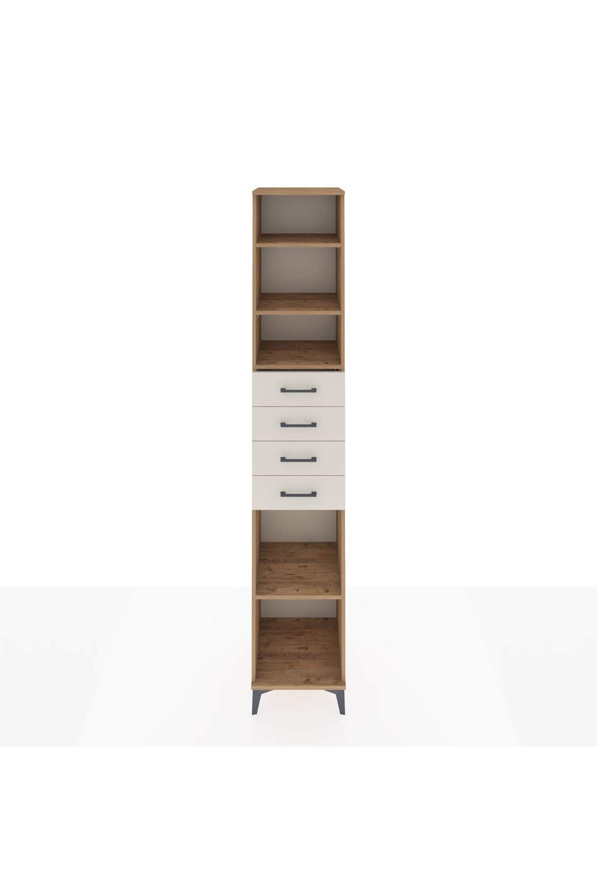 Hyperion Dolap 4 Raflı 4 Çekmeceli 44x44x243 Çam-Aytaşı