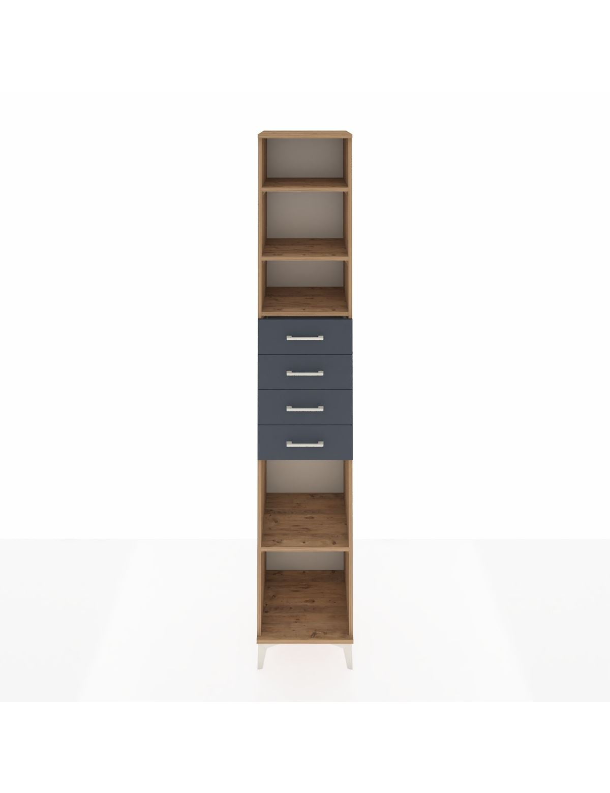 Hyperion Dolap 4 Raflı 4 Çekmeceli 44x44x243 Çam-Antrasit