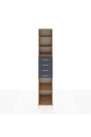 Hyperion Dolap 4 Raflı 4 Çekmeceli 44x44x243 Çam-Antrasit