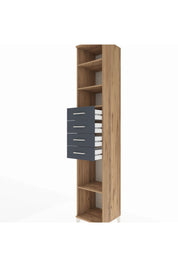 Hyperion Dolap 4 Raflı 4 Çekmeceli 44x44x243 Çam-Antrasit
