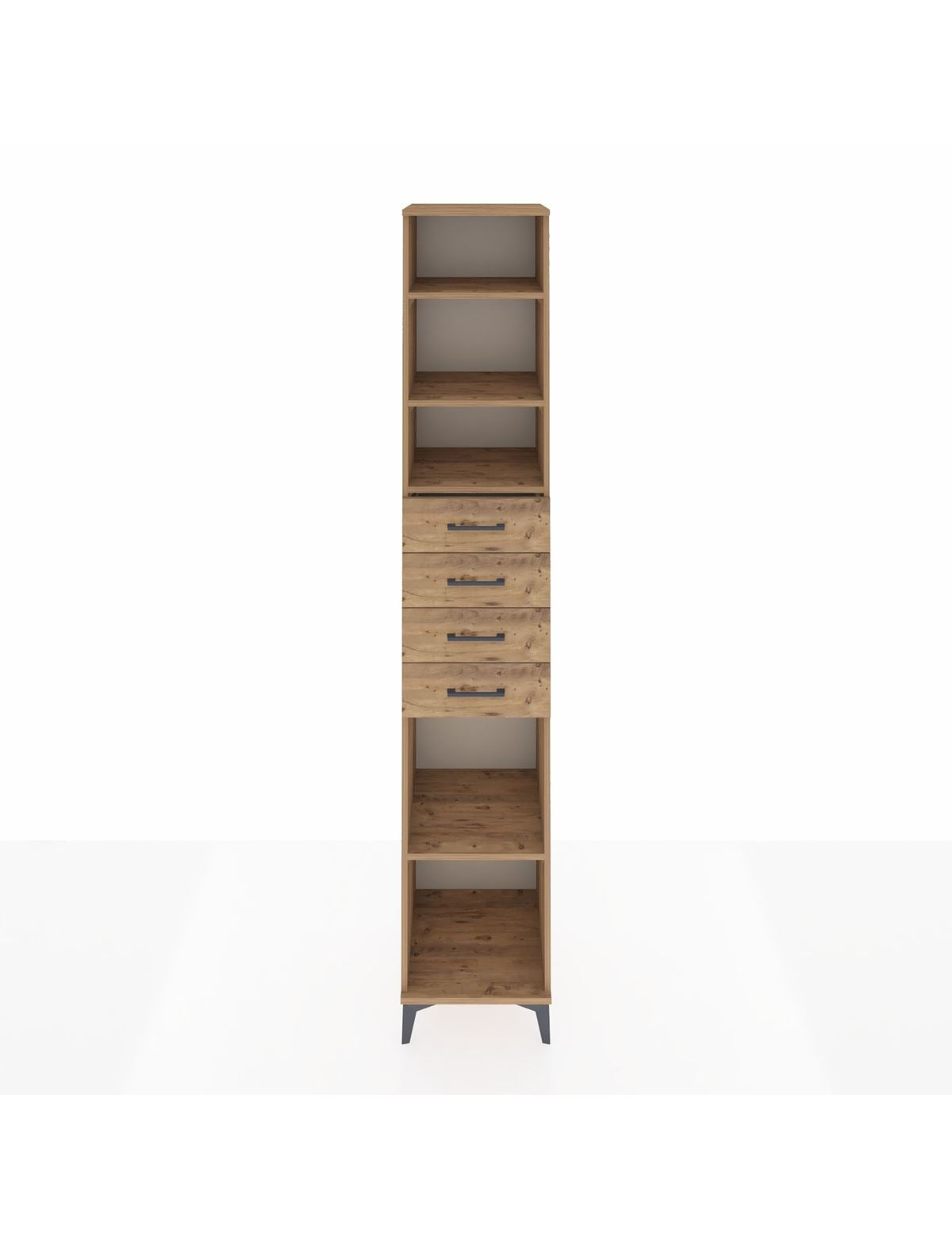 Hyperion Dolap 4 Raflı 4 Çekmeceli 44x44x243 Çam-Çam