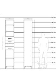 Hyperion Dolap 4 Raflı 4 Çekmeceli 44x44x243 Çam-Çam
