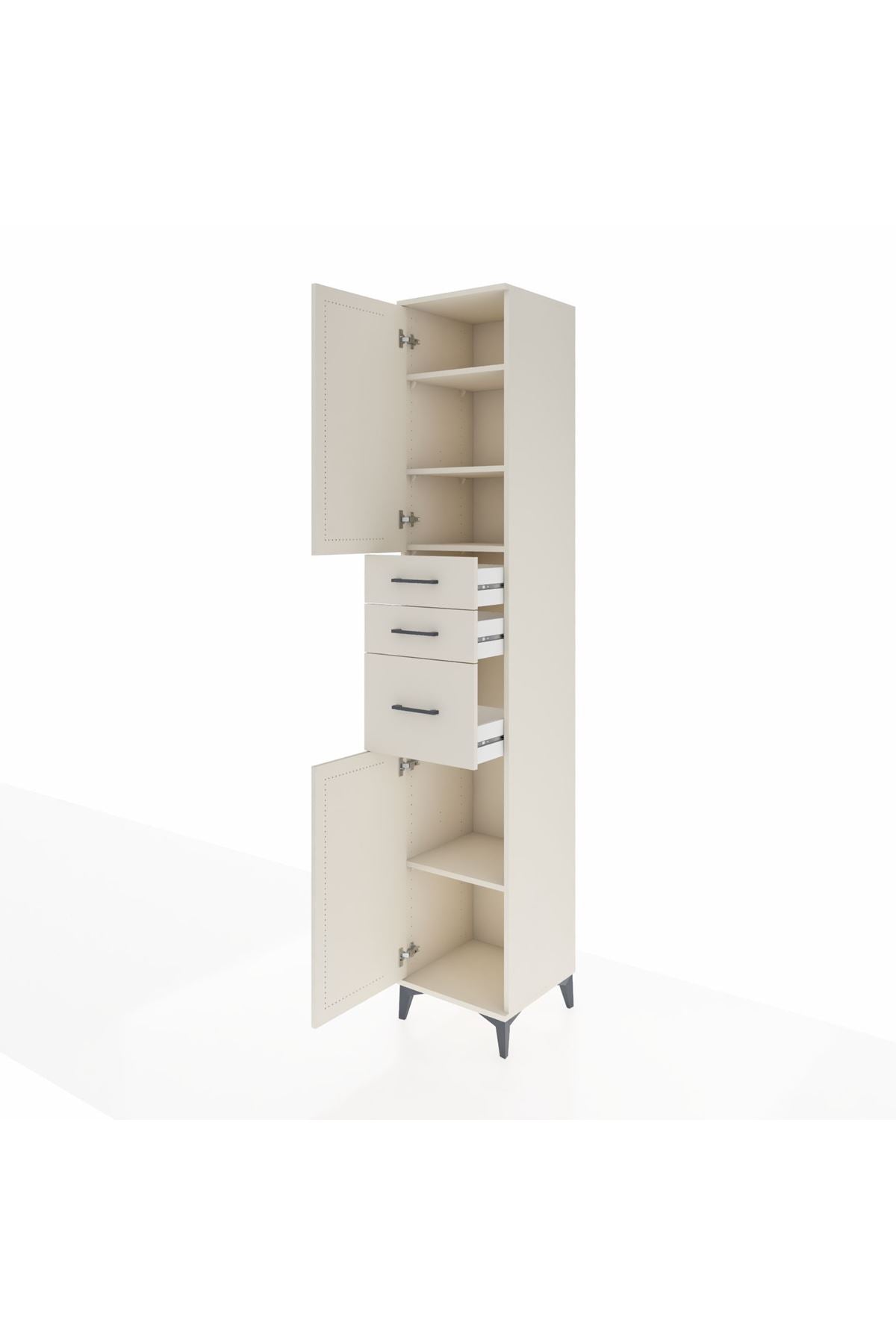 Hyperion Dolap 4 Raflı 3 Çekmeceli 2 Kapaklı 44x44x243 Aytaşı-Aytaşı