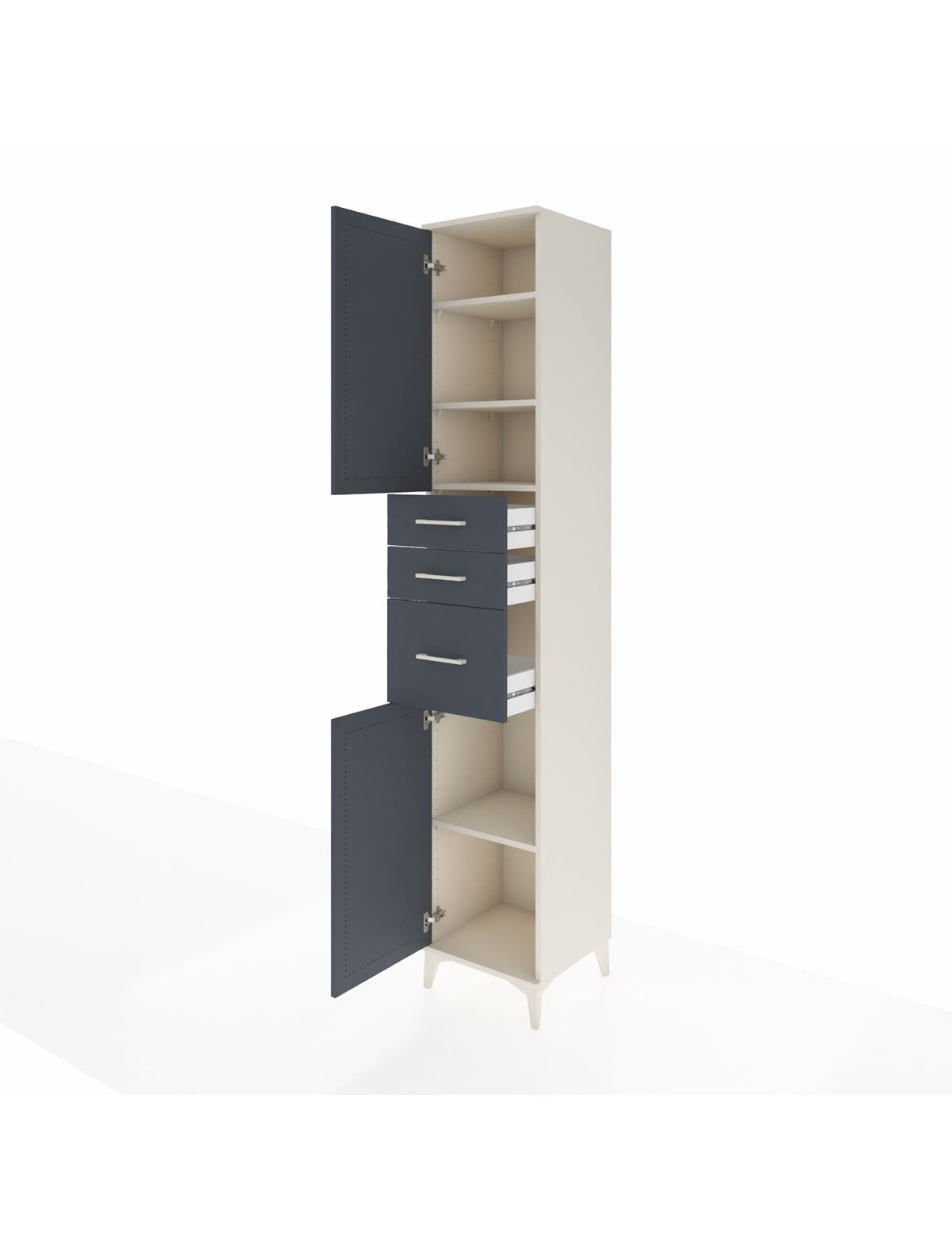 Hyperion Dolap 4 Raflı 3 Çekmeceli 2 Kapaklı 44x44x243 - S64M120V2B