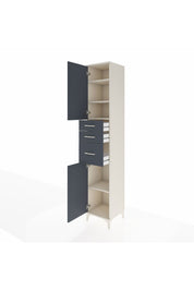 Hyperion Dolap 4 Raflı 3 Çekmeceli 2 Kapaklı 44x44x243 Aytaşı-Antrasit