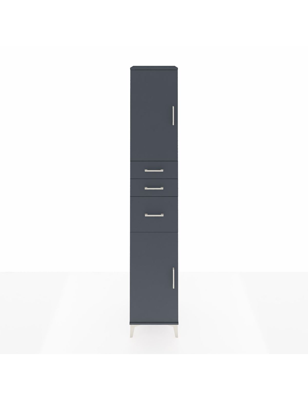 Hyperion Dolap 4 Raflı 3 Çekmeceli 2 Kapaklı 44x44x243 Antrasit-Antrasit