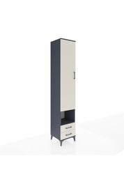 Hyperion Dolap 4 Raflı 2 Çekmeceli Tek Askılı 44x44x243 Antrasit-Aytaşı