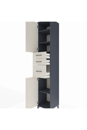 Hyperion Dolap 4 Raflı 3 Çekmeceli 2 Kapaklı 44x44x243 Antrasit-Aytaşı