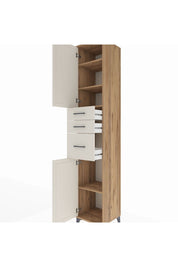 Hyperion Dolap 4 Raflı 3 Çekmeceli 2 Kapaklı 44x44x243 Çam-Aytaşı