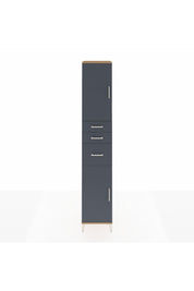 Hyperion Dolap 4 Raflı 3 Çekmeceli 2 Kapaklı 44x44x243 Çam-Antrasit