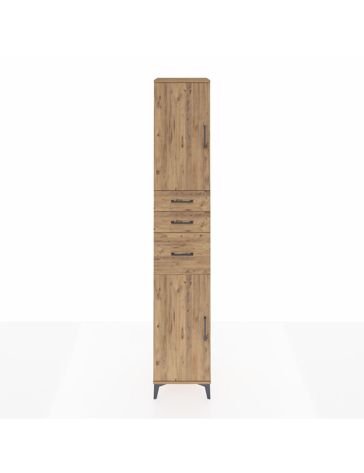 Hyperion Dolap 4 Raflı 3 Çekmeceli 2 Kapaklı 44x44x243 Çam-Çam