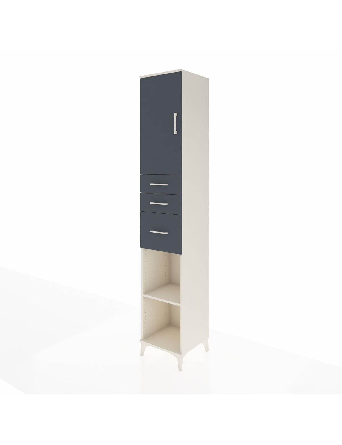 Hyperion Dolap 4 Raflı 3 Çekmeceli Tek Kapaklı 44x44x243 - S64M121V2B