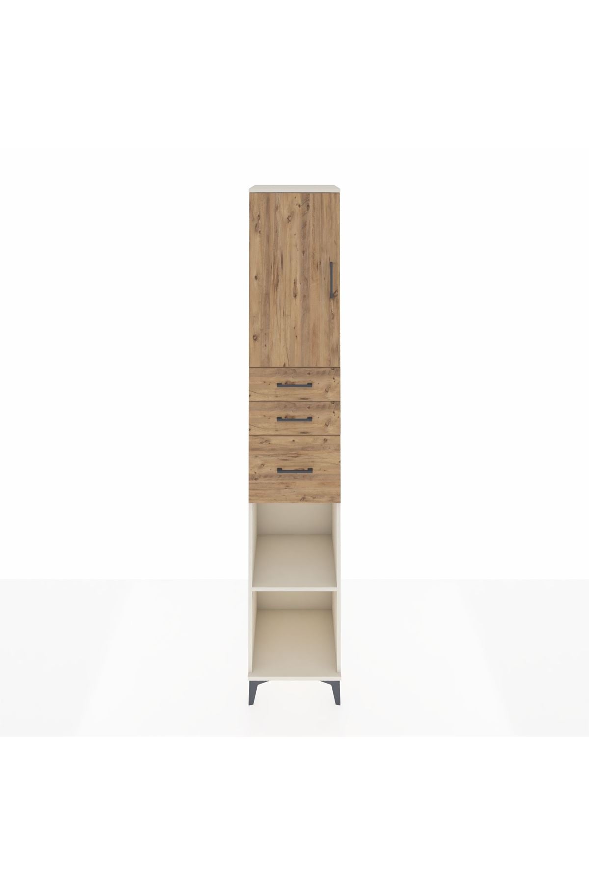 Hyperion Dolap 4 Raflı 3 Çekmeceli Tek Kapaklı 44x44x243 Aytaşı-Çam