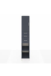 Hyperion Dolap 4 Raflı 3 Çekmeceli Tek Kapaklı 44x44x243 Antrasit-Antrasit