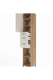 Hyperion Dolap 4 Raflı 3 Çekmeceli Tek Kapaklı 44x44x243 Çam-Aytaşı
