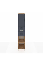 Hyperion Dolap 4 Raflı 3 Çekmeceli Tek Kapaklı 44x44x243 Çam-Antrasit