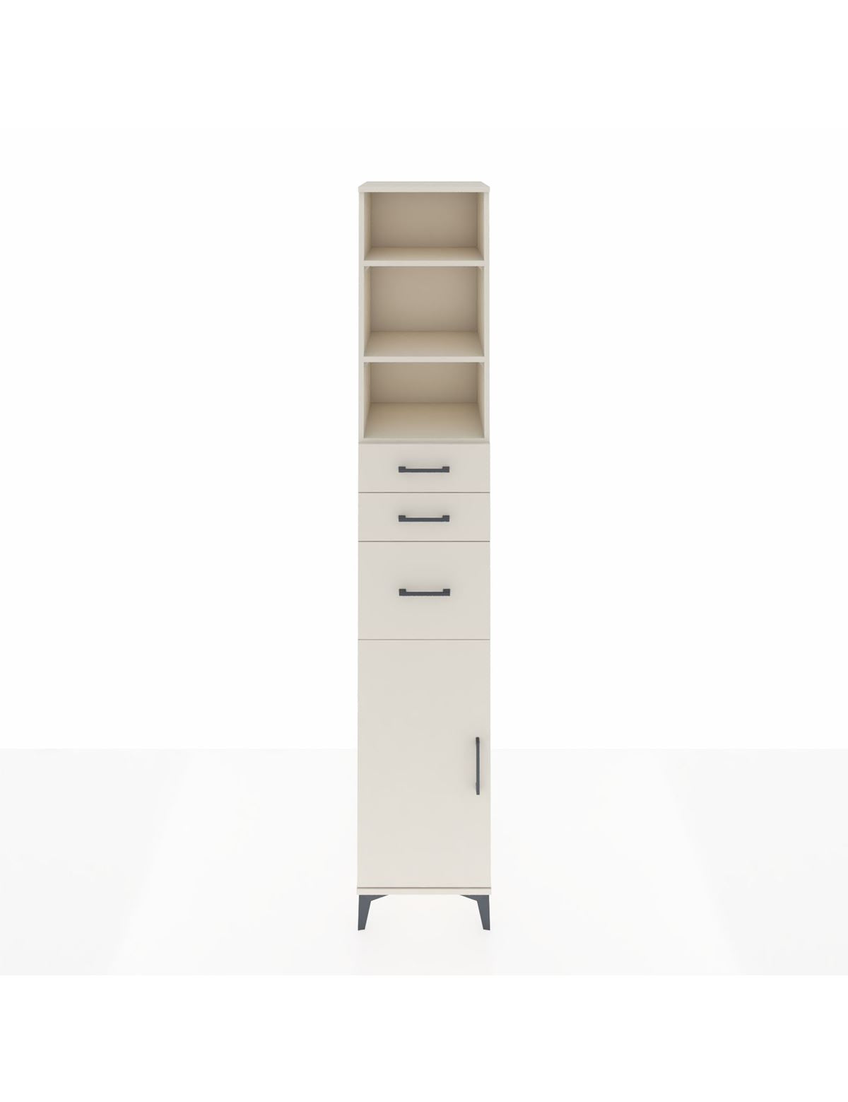 Hyperion Dolap 4 Raflı 3 Çekmeceli Tek Kapaklı 44x44x243 Aytaşı-Aytaşı