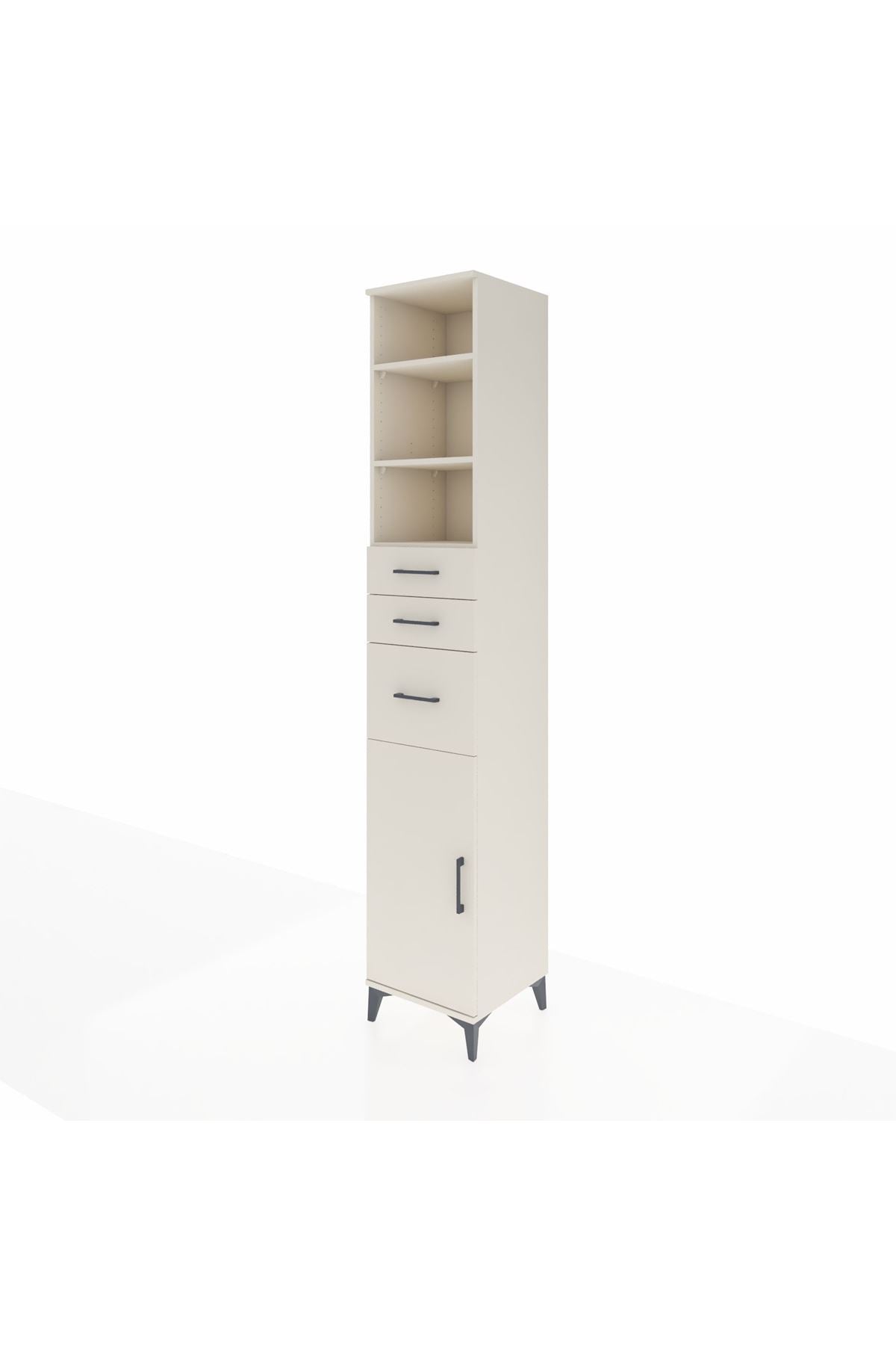 Hyperion Dolap 4 Raflı 3 Çekmeceli Tek Kapaklı 44x44x243 Aytaşı-Aytaşı