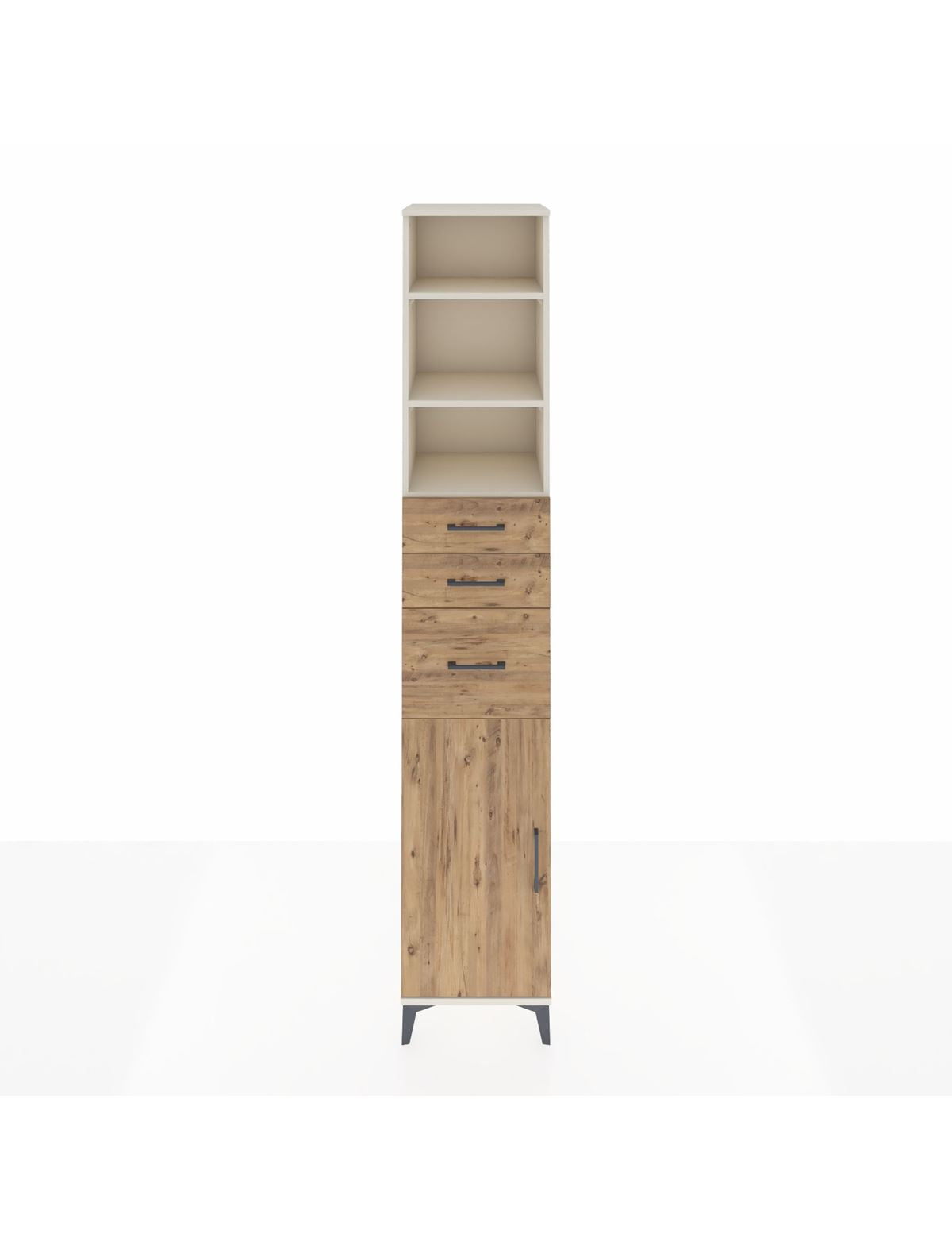 Hyperion Dolap 4 Raflı 3 Çekmeceli Tek Kapaklı 44x44x243 Aytaşı-Çam