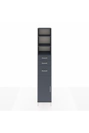 Hyperion Dolap 4 Raflı 3 Çekmeceli Tek Kapaklı 44x44x243 Antrasit-Antrasit