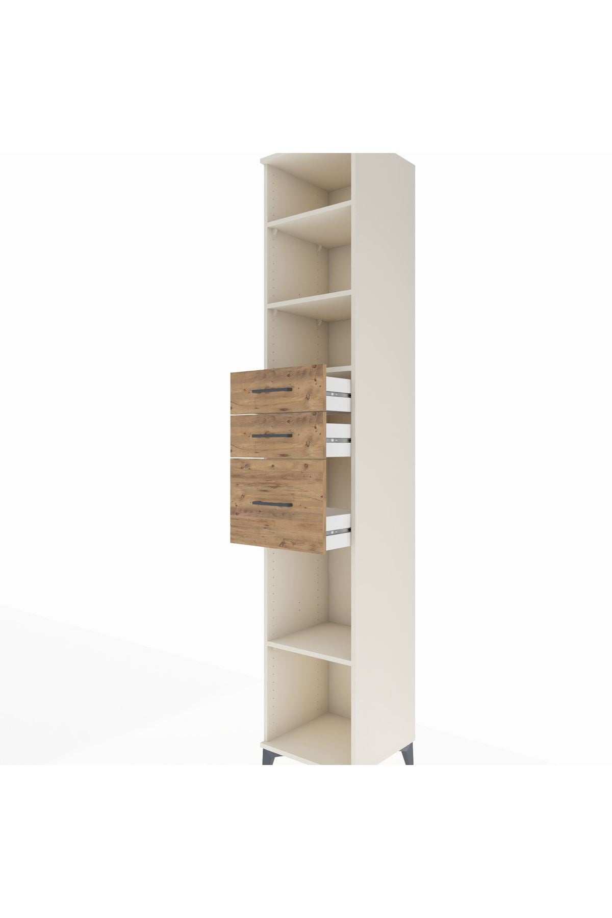 Hyperion Dolap 4 Raflı 3 Çekmeceli 44x44x243 Aytaşı-Çam