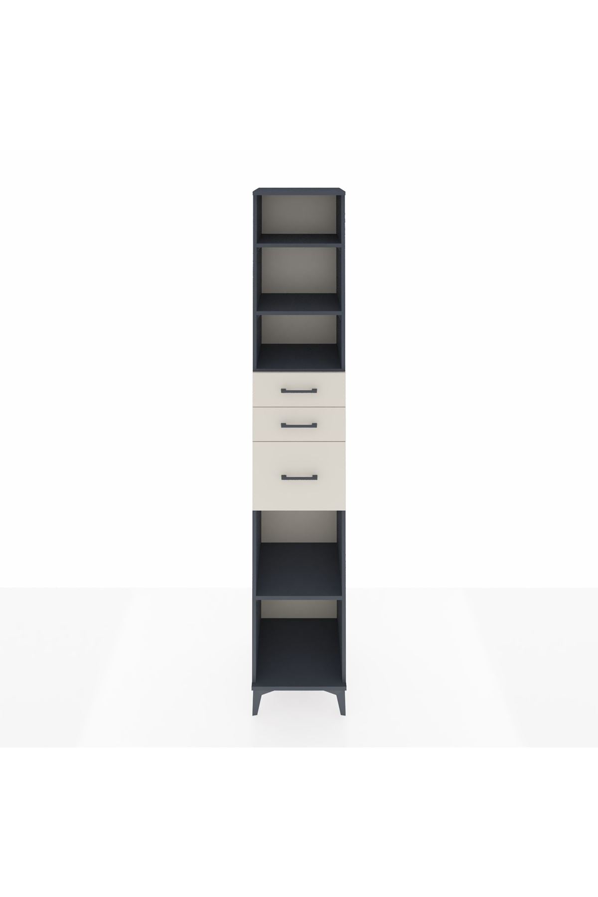 Hyperion Dolap 4 Raflı 3 Çekmeceli 44x44x243 Antrasit-Aytaşı