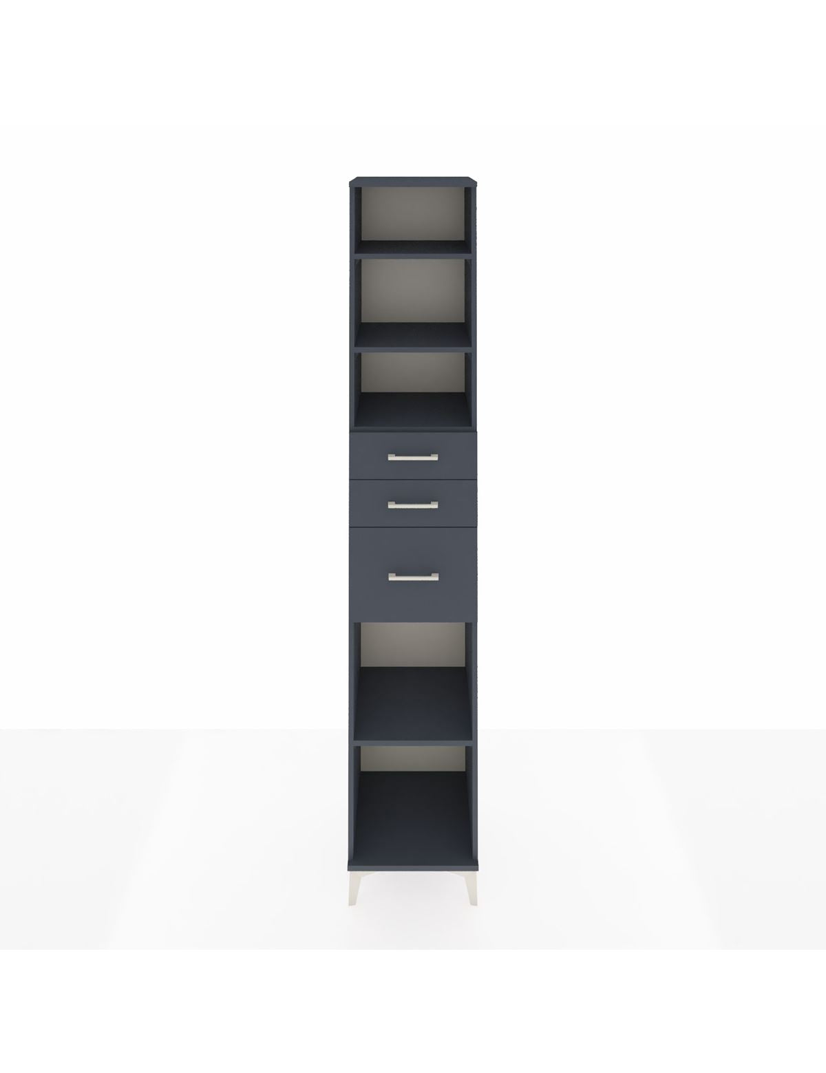 Hyperion Dolap 4 Raflı 3 Çekmeceli 44x44x243 Antrasit-Antrasit