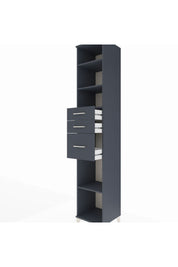 Hyperion Dolap 4 Raflı 3 Çekmeceli 44x44x243 Antrasit-Antrasit