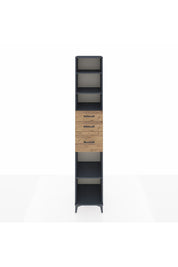 Hyperion Dolap 4 Raflı 3 Çekmeceli 44x44x243 Antrasit-Çam