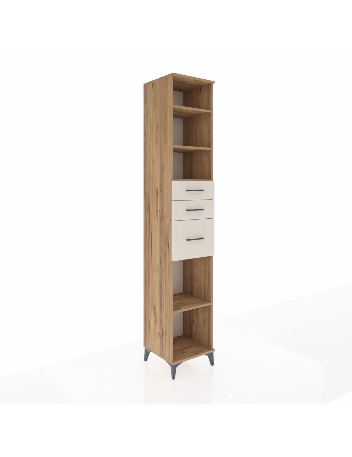 Hyperion Dolap 4 Raflı 3 Çekmeceli 44x44x243 Çam-Aytaşı