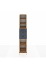 Hyperion Dolap 4 Raflı 3 Çekmeceli 44x44x243 Çam-Antrasit